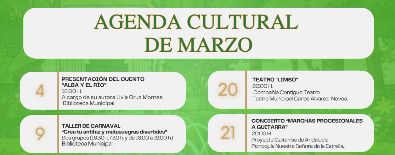 Marzo cultural: literatura, teatro y música en el municipio