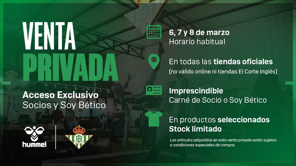 El Real Betis activa una venta privada para socios con descuentos especiales