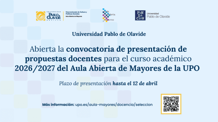 Abierto el plazo de presentación de propuestas docentes para el programa Aula Abierta de Mayores   Hasta el próximo 12 de abril se podrá realizar propuestas docentes para impartir asignaturas en este programa universitario