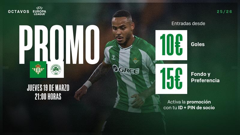 Los abonados podrán adquirir una entrada a precio de activación para el partido ante el Panathinaikos FC