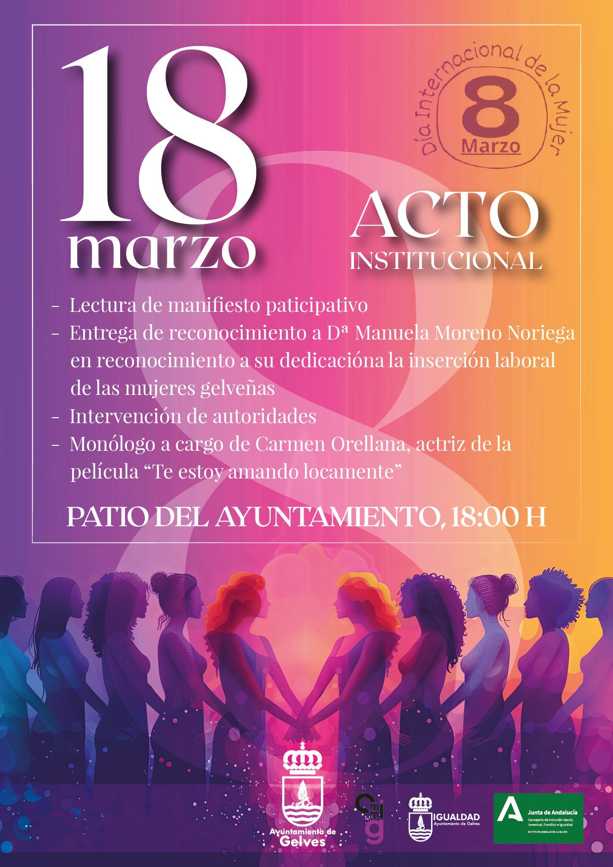 Gelves conmemora hoy el 8M con un acto institucional en defensa de la igualdad