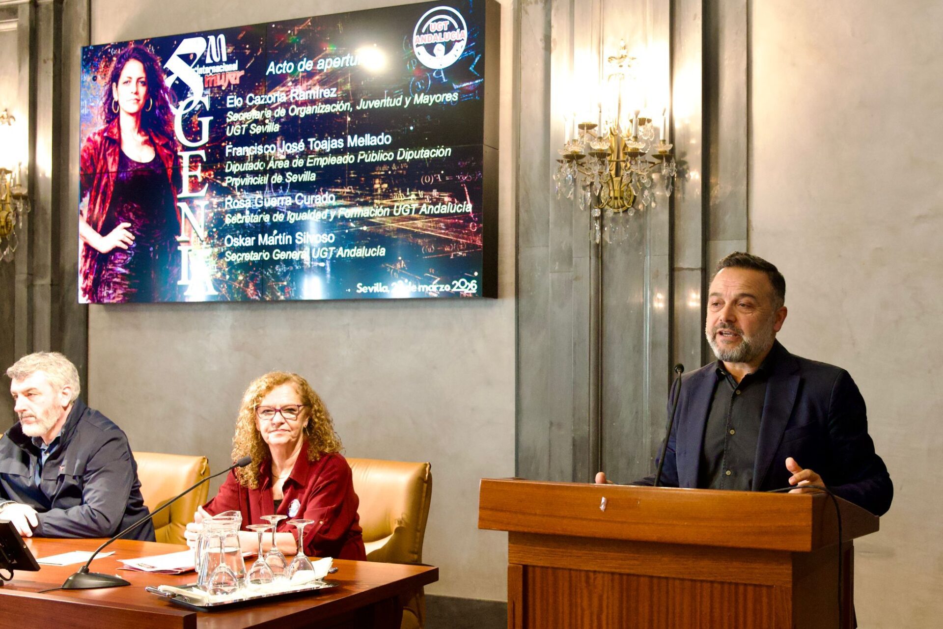 La Diputación de Sevilla participa en el acto de UGT Andalucía por el 8M y en la entrega de los premios Luchadoras 2026