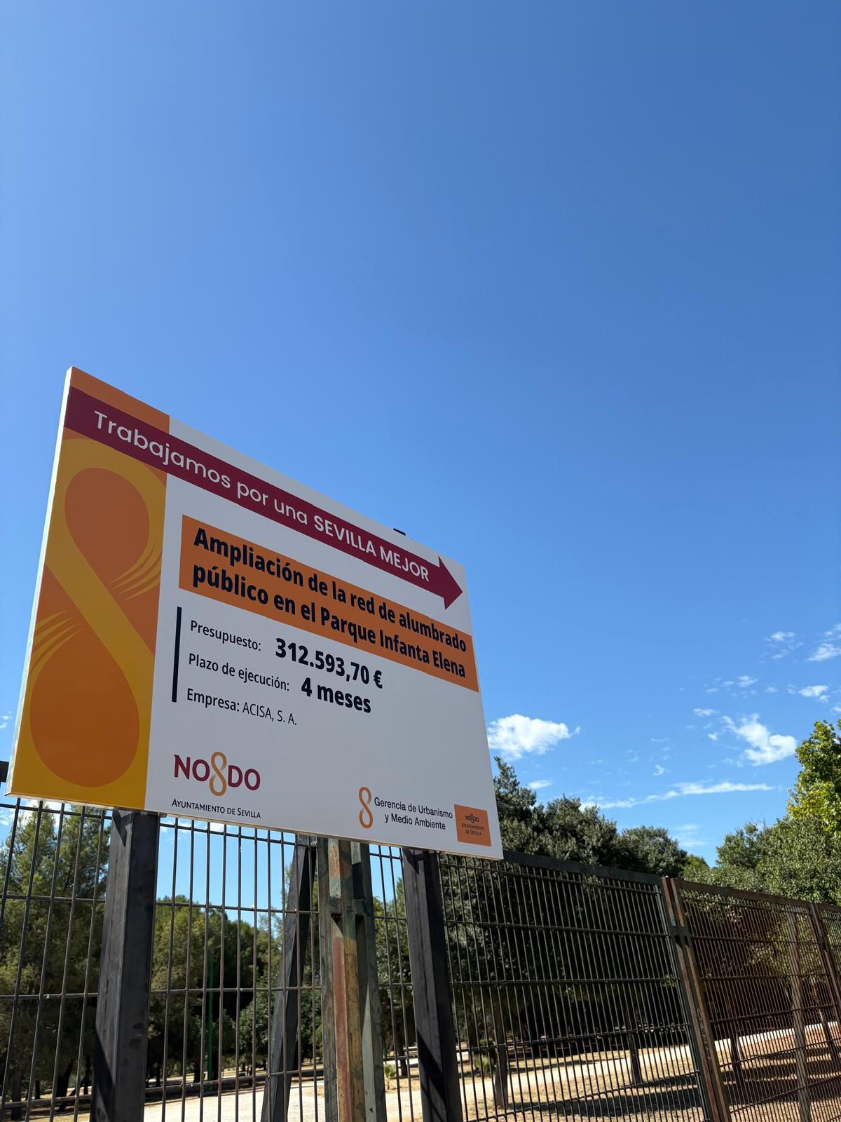 El Gobierno de José Luis Sanz incrementa casi en un 100 % la iluminación del Parque Infanta Elena y supera los 1,1 millones de inversión en alumbrado en Sevilla Este