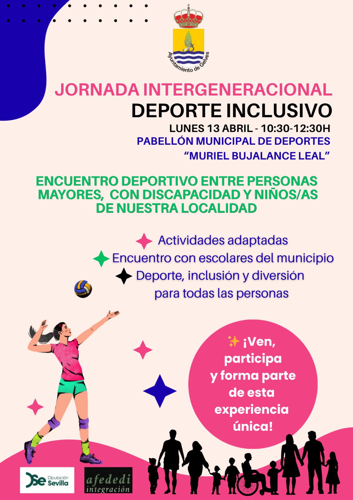 Gelves acoge una Jornada Intergeneracional de Deporte Inclusivo para fomentar la convivencia y la participación