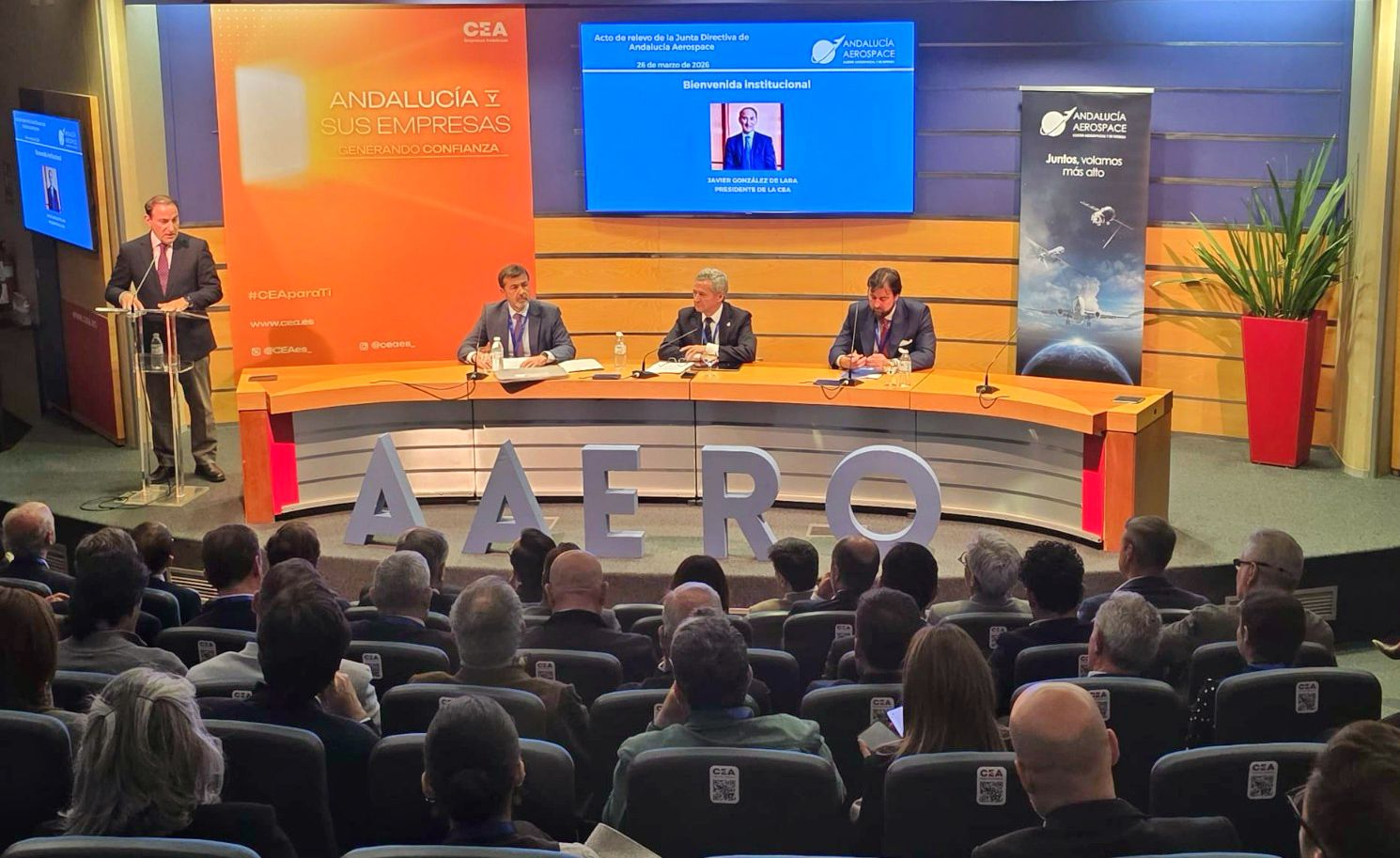 CEA participa en la toma de posesión del nuevo presidente de Andalucía Aerospace, Fernando Alarcón de la Lastra – Confederación de Empresarios de Andalucía