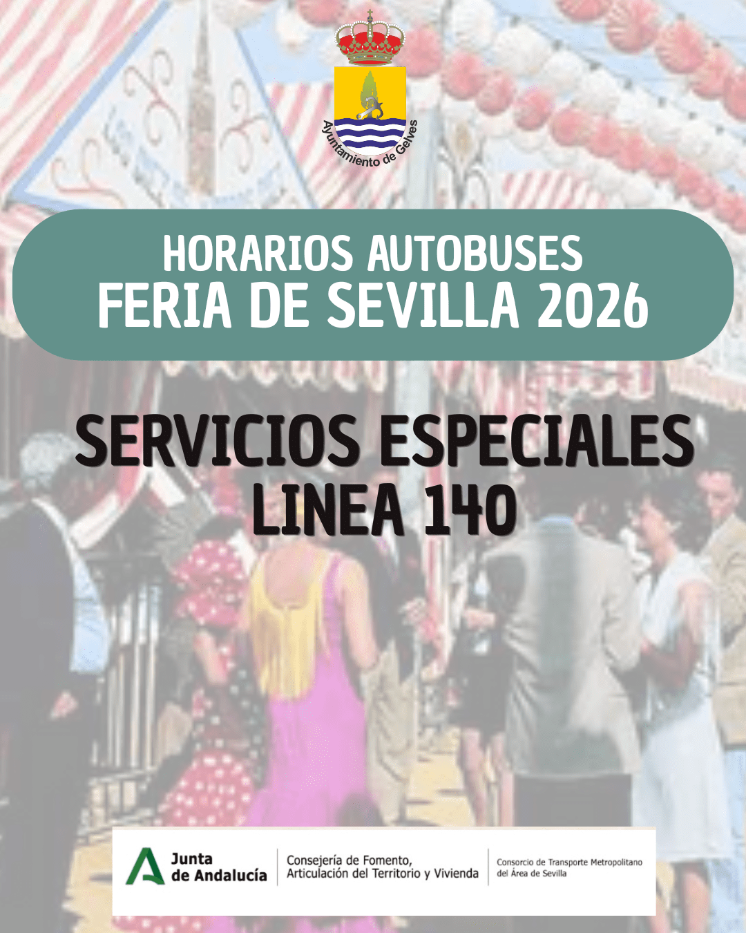 Horarios especiales de autobuses con motivo de la Feria de Sevilla 2026