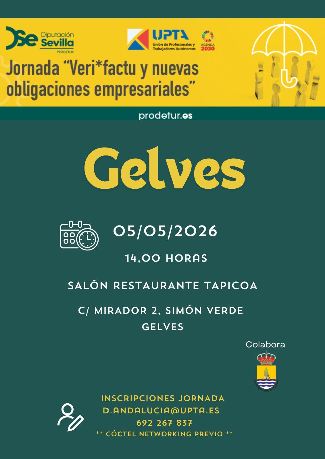 Gelves acogerá una jornada informativa sobre Veri*Factu y nuevas obligaciones empresariales el 5 de mayo