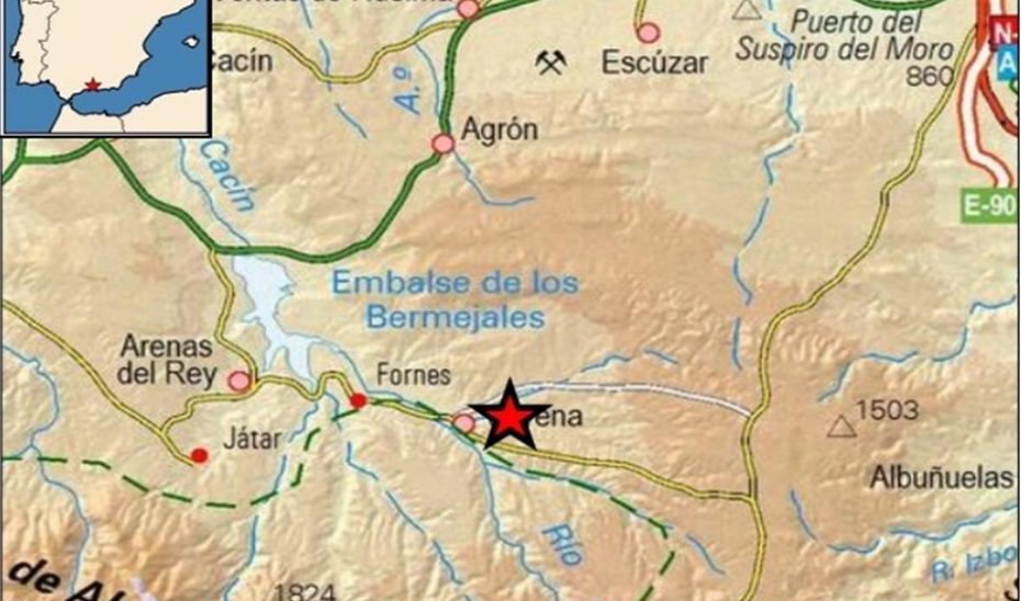 Registrado un terremoto de magnitud 3,5 con epicentro en Jayena