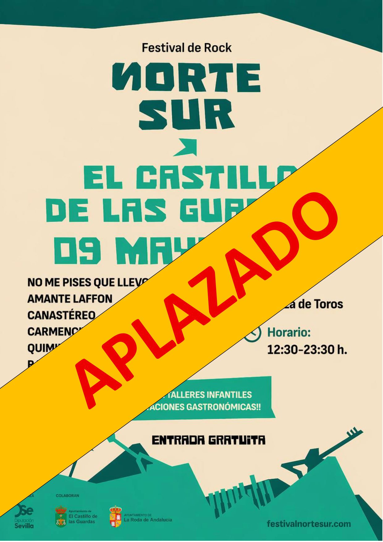 El Festival de Rock Norte-Sur traslada al 13 de junio su cita en El Castillo de las Guardas ante la previsión de lluvias
