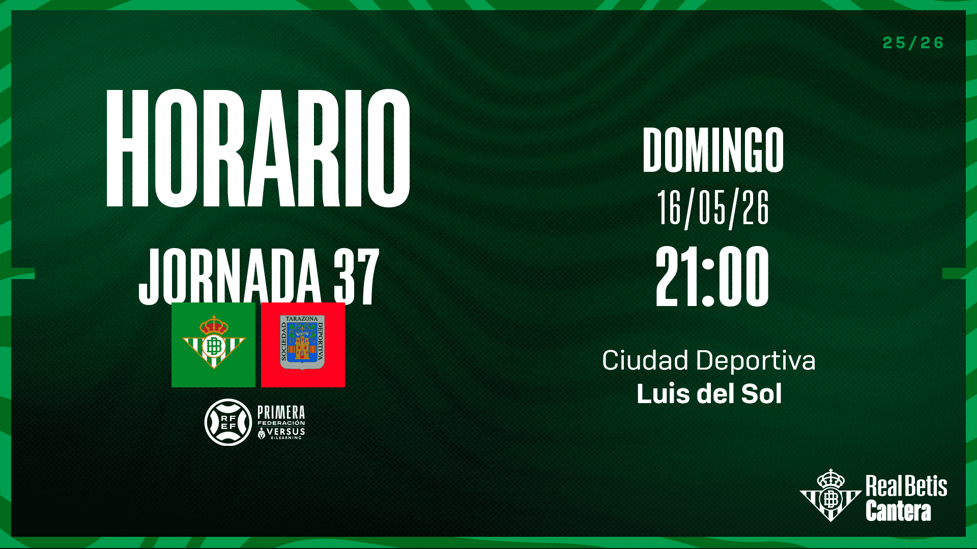 Saca ya tu entrada gratuita para animar al Betis Deportivo contra la SD Tarazona