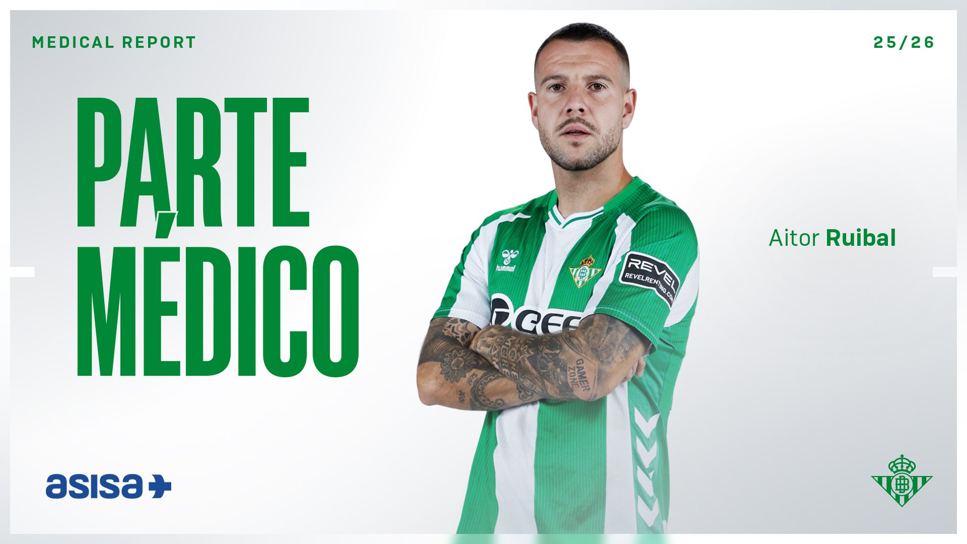 Aitor Ruibal, intervenido con éxito de su rodilla derecha