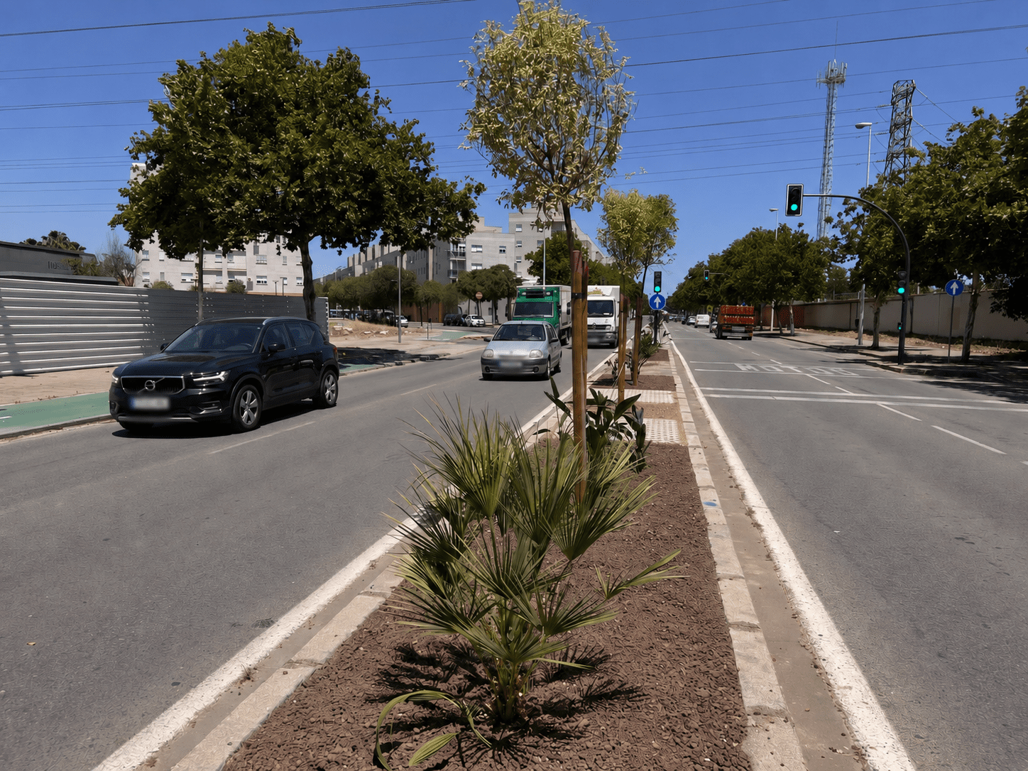 El Gobierno de Sanz culmina la renovación paisajística de la mediana de la avenida de San Jerónimo con una inversión superior a 170 000 euros