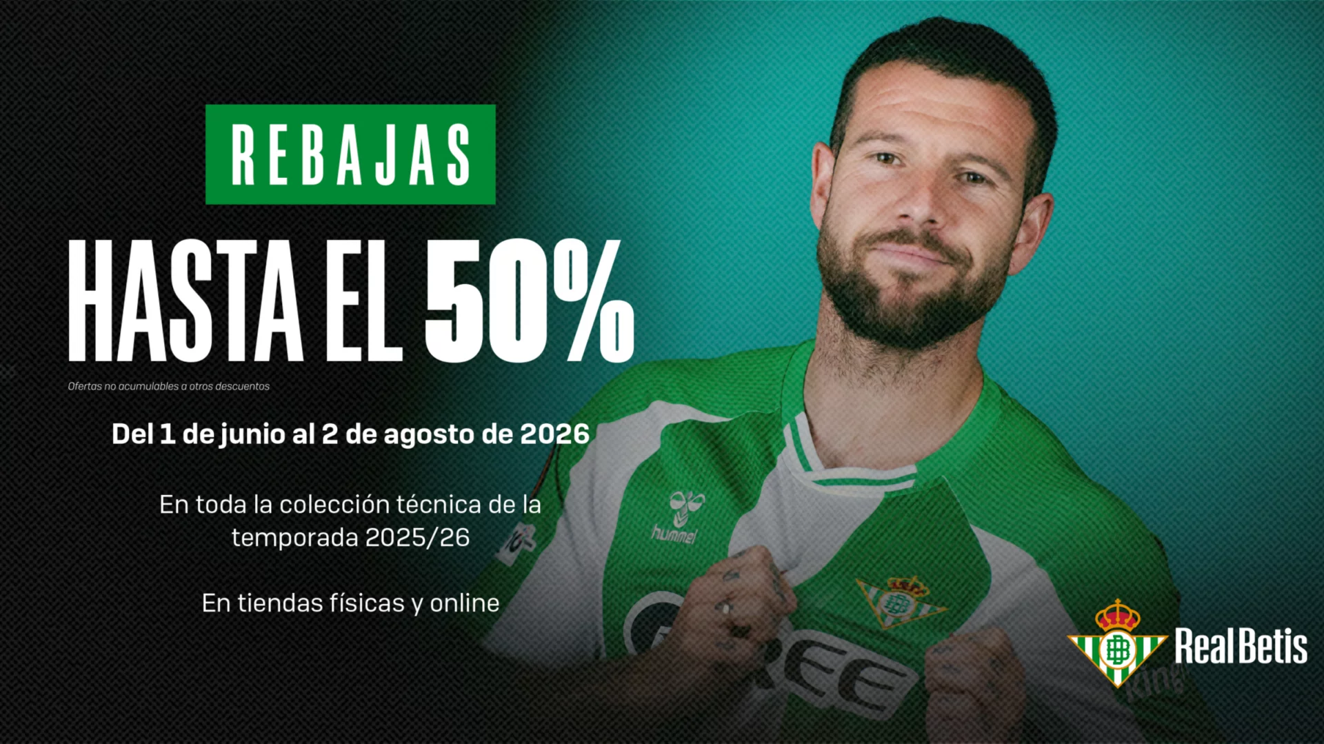 Arranca el periodo de rebajas en las tiendas oficiales del Real Betis Balompié