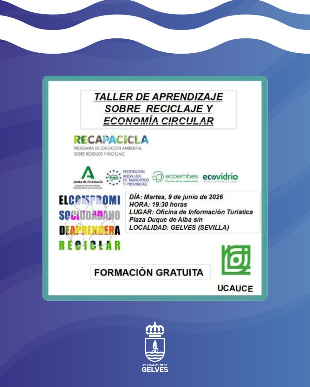Gelves acogerá una charla-taller gratuita sobre reciclaje y economía circular