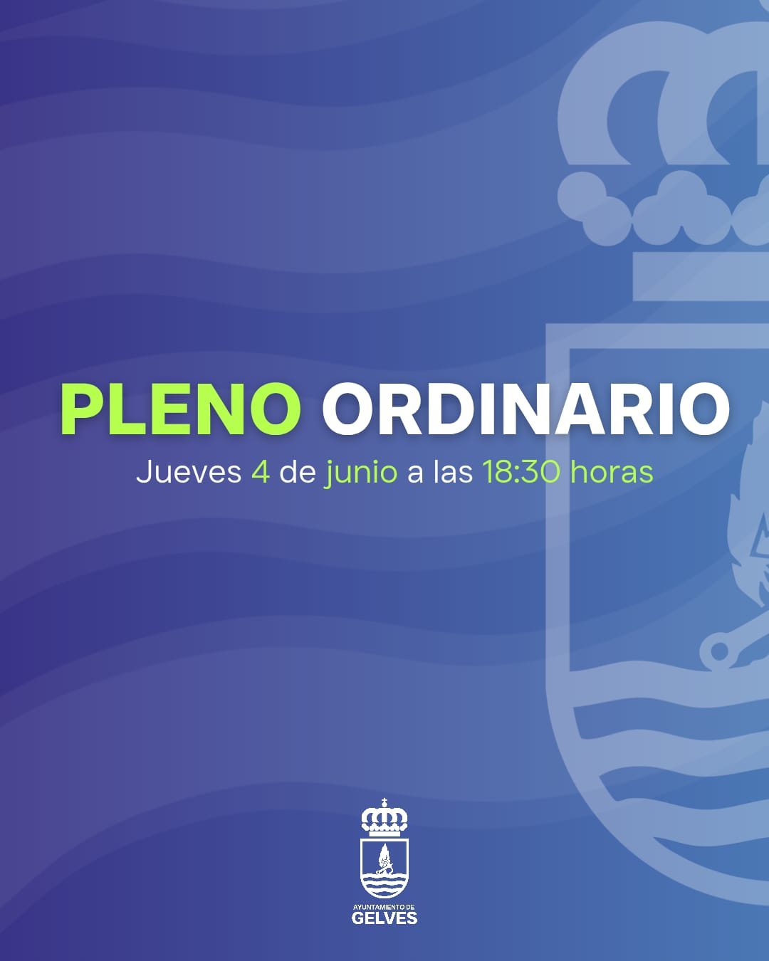 El Ayuntamiento de Gelves celebrará sesión plenaria de carácter ordinario mañana jueves 4 de junio