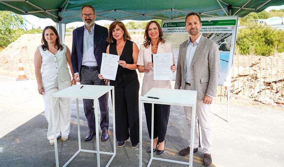 Iniciadas las obras de la pasarela ciclopeatonal sobre la carretera A-431 en Palma del Río