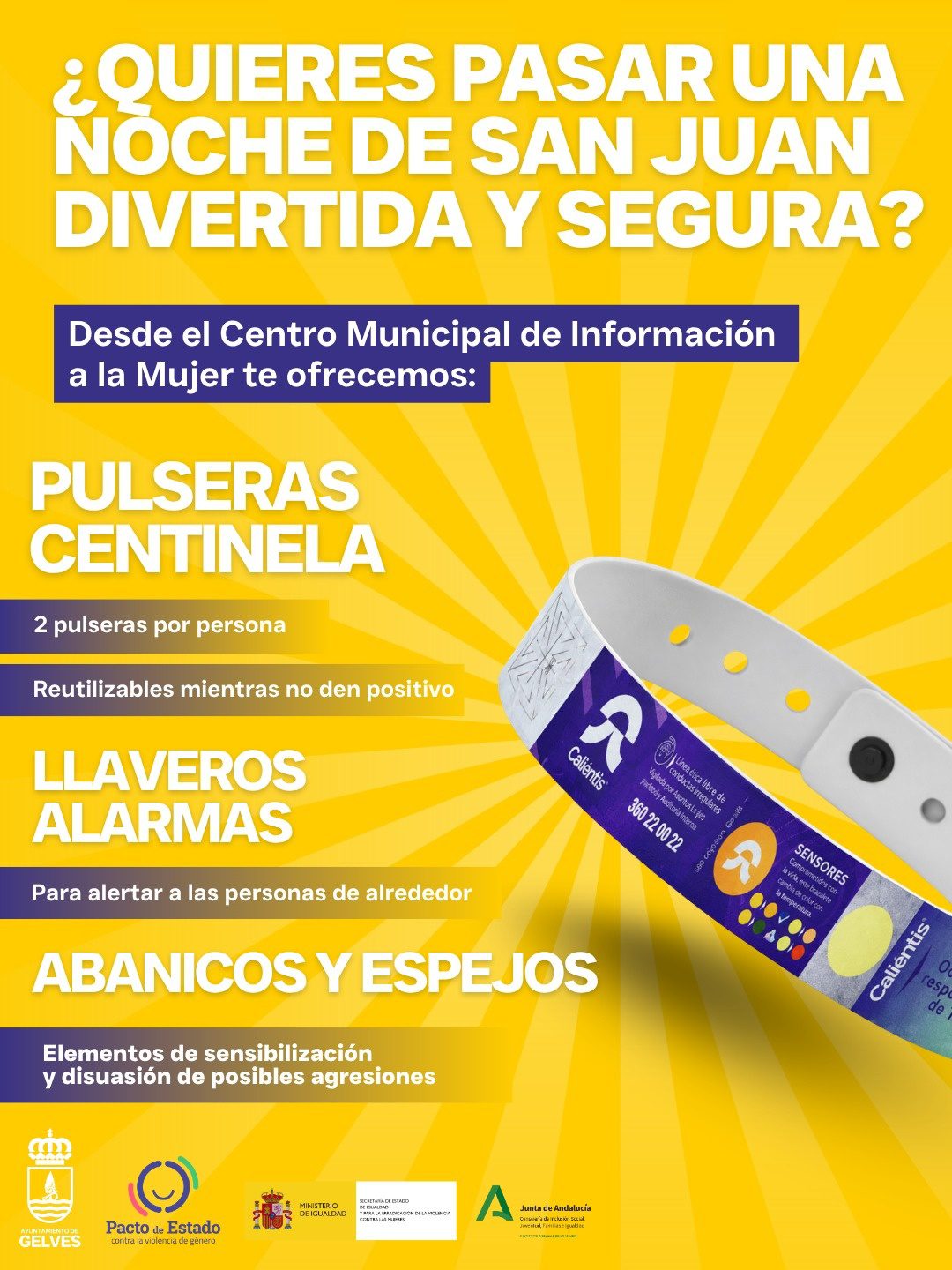 Gelves impulsa una campaña de prevención para disfrutar de una noche de San Juan segura y libre de agresiones