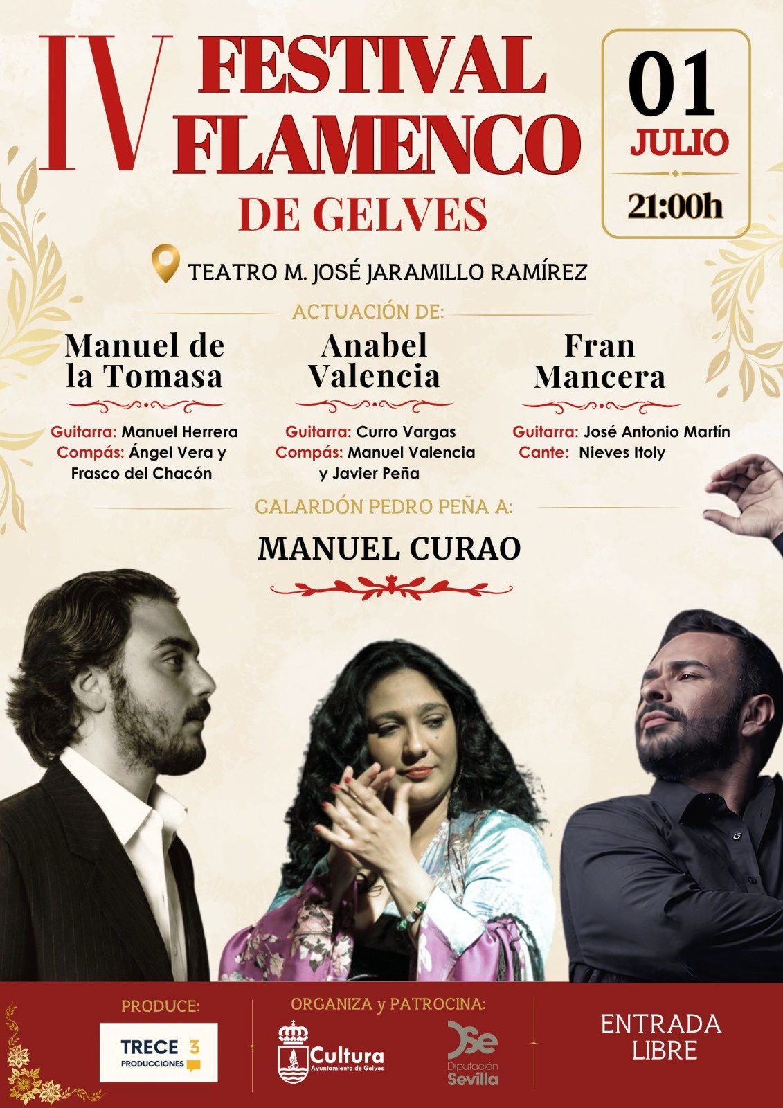 Gelves celebrará finalmente su IV Festival Flamenco el 1 de julio