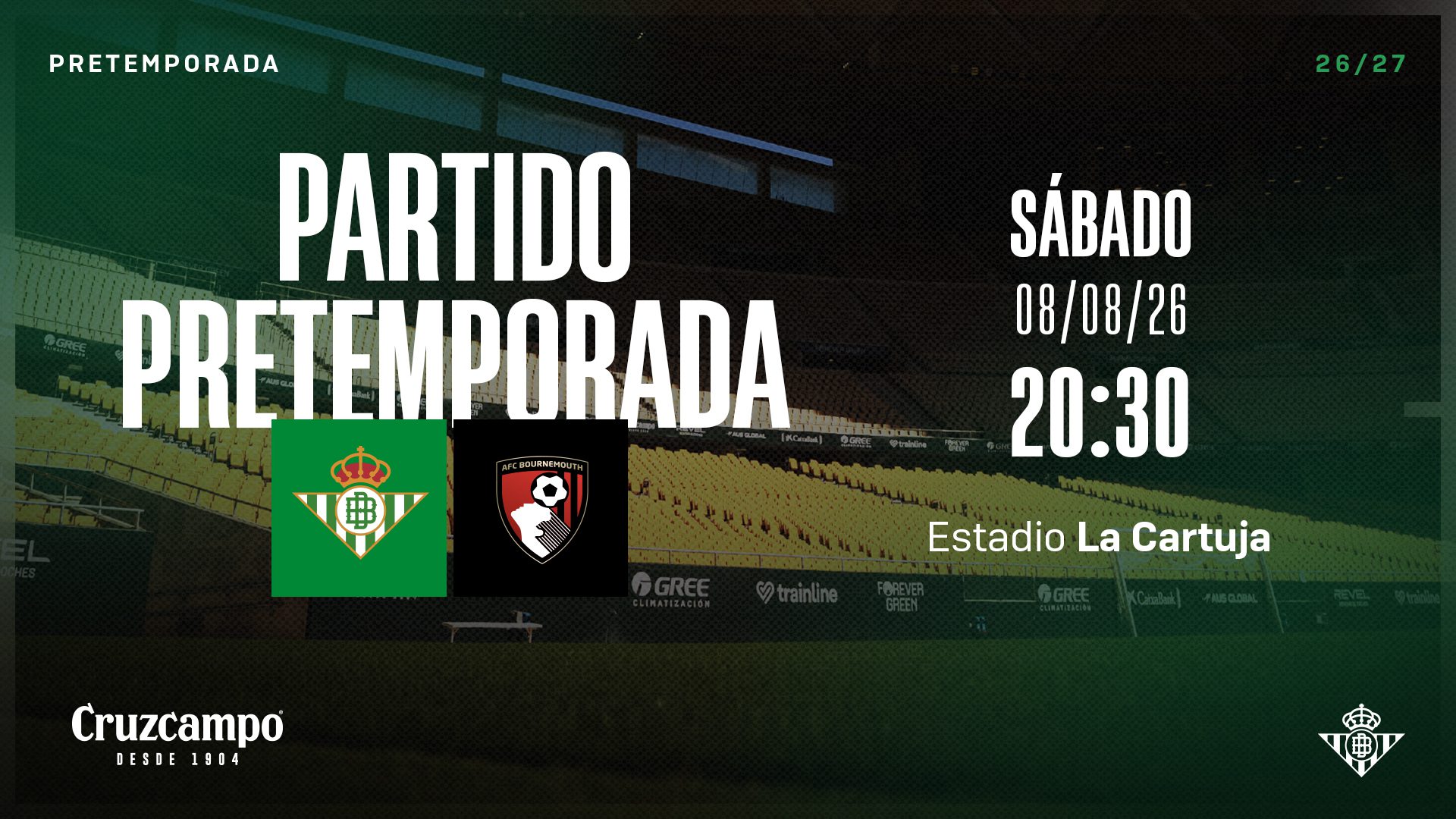 El Real Betis se enfrentará al AFC Bournemouth el próximo 8 de agosto en La Cartuja