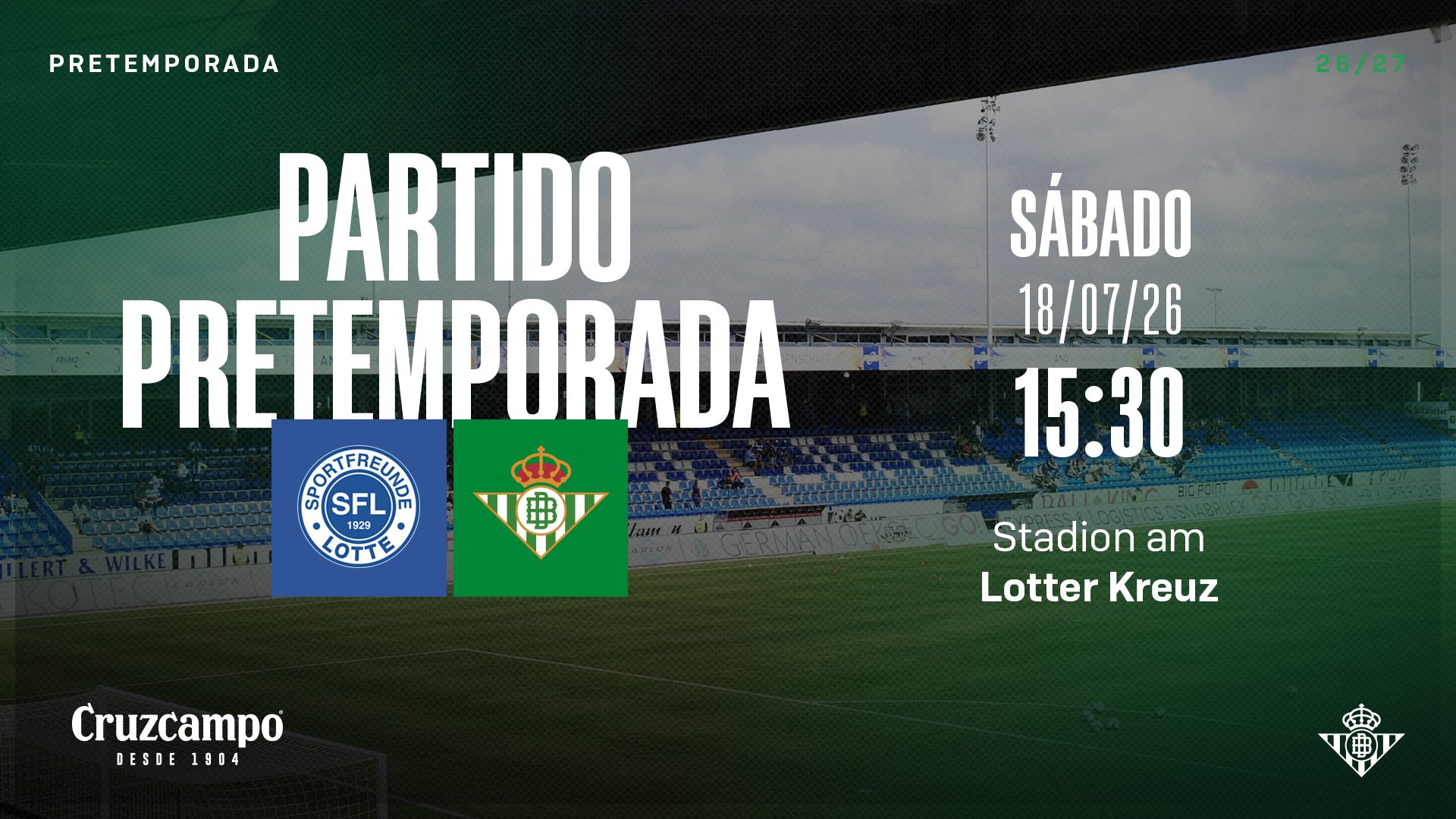 El Real Betis se enfrentará al Sportfreunde Lotte el próximo 18 de julio