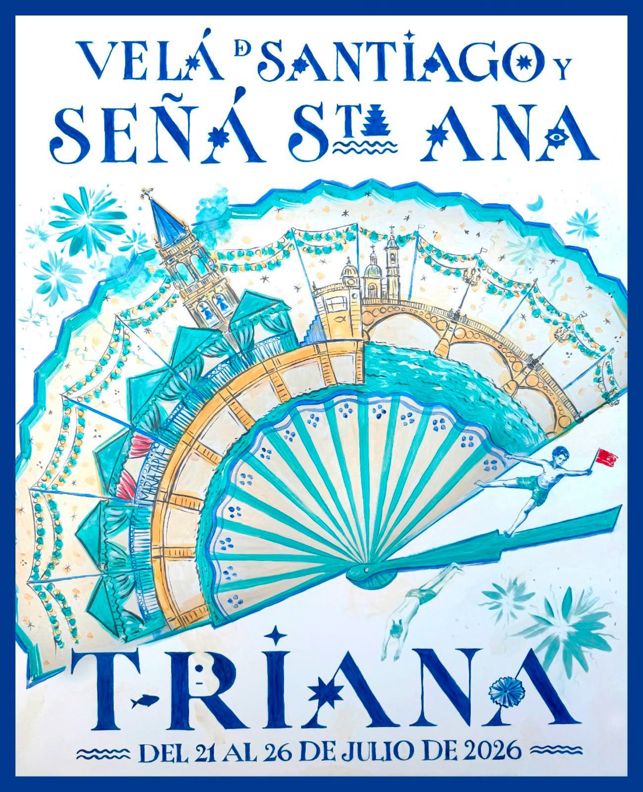 El alcalde Sanz presenta el cartel de la Velá de Santa Ana 2026, obra de la artista María Tapia