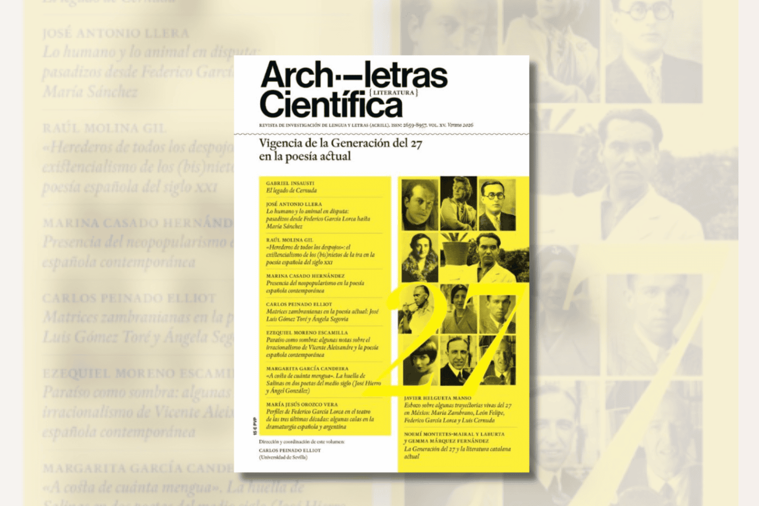 La US lidera una nueva publicación científica sobre la vigencia de la Generación del 27 en el marco de su centenario