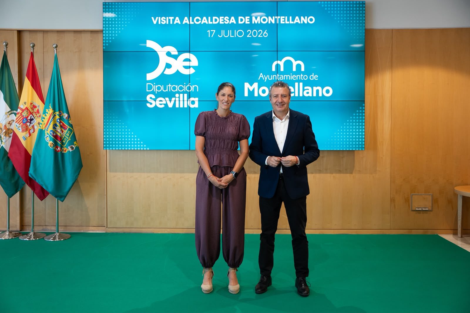 El presidente, Javier Fernández, recibe a la alcaldesa de Montellano para reforzar la colaboración provincial e impulsar inversiones por más de dos millones de euros