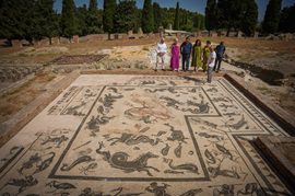 Los mosaicos de la Ínsula de Neptuno de Itálica recuperan su esplendor tras su restauración