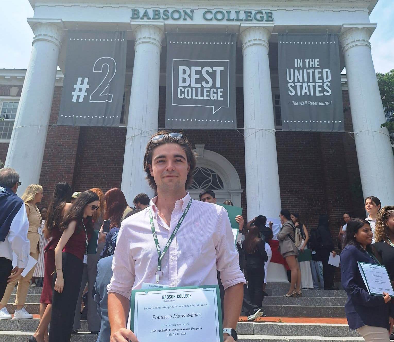 Fran Moreno, ganador del XXI Concurso de Ideas de Emprendimiento de la US, se forma en Babson College, referente mundial en emprendimiento