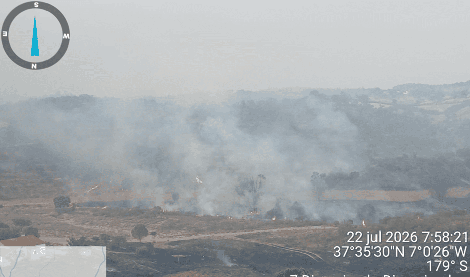 La Junta eleva el Plan Infoca a fase de emergencia, situación operativa 1, por un incendio en El Cerro de Andévalo