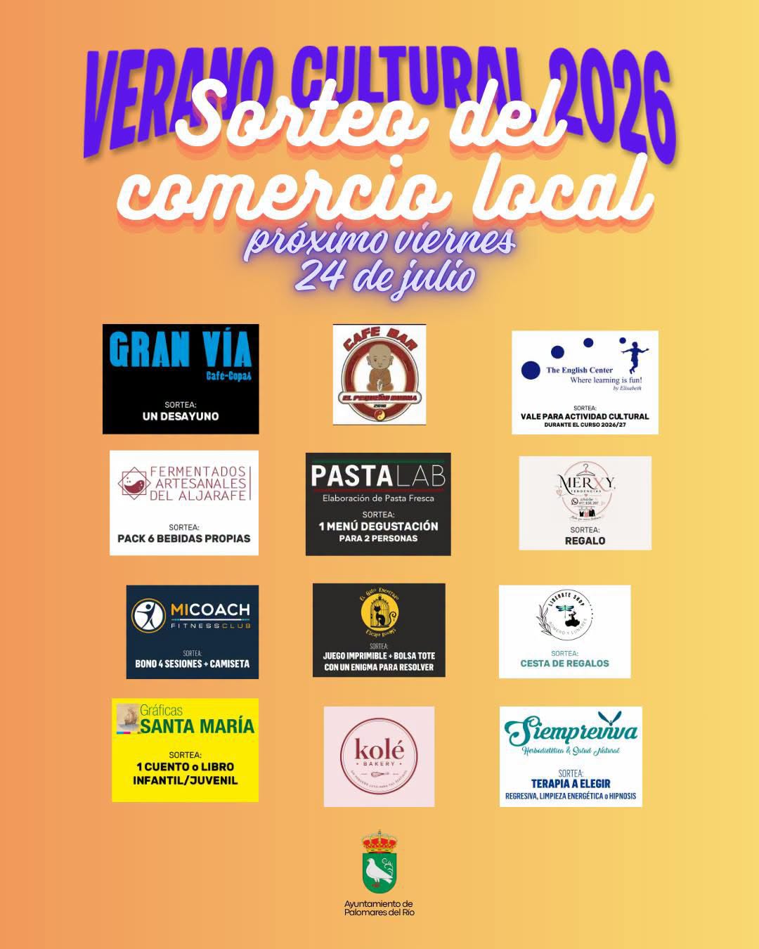 ¡Este viernes 24 de julio vuelven los sorteos del comercio local dentro del #VeranoCultural!