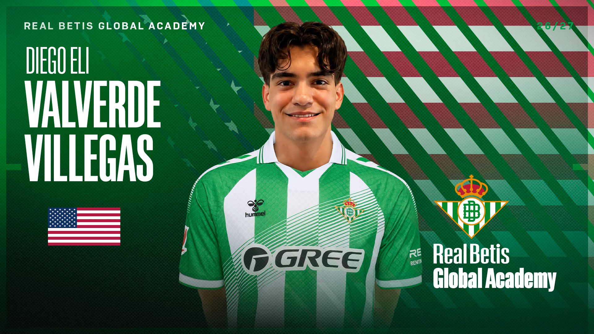 Diego Eli Valverde Villegas da un nuevo paso en su formación con el Real Betis Global Academy