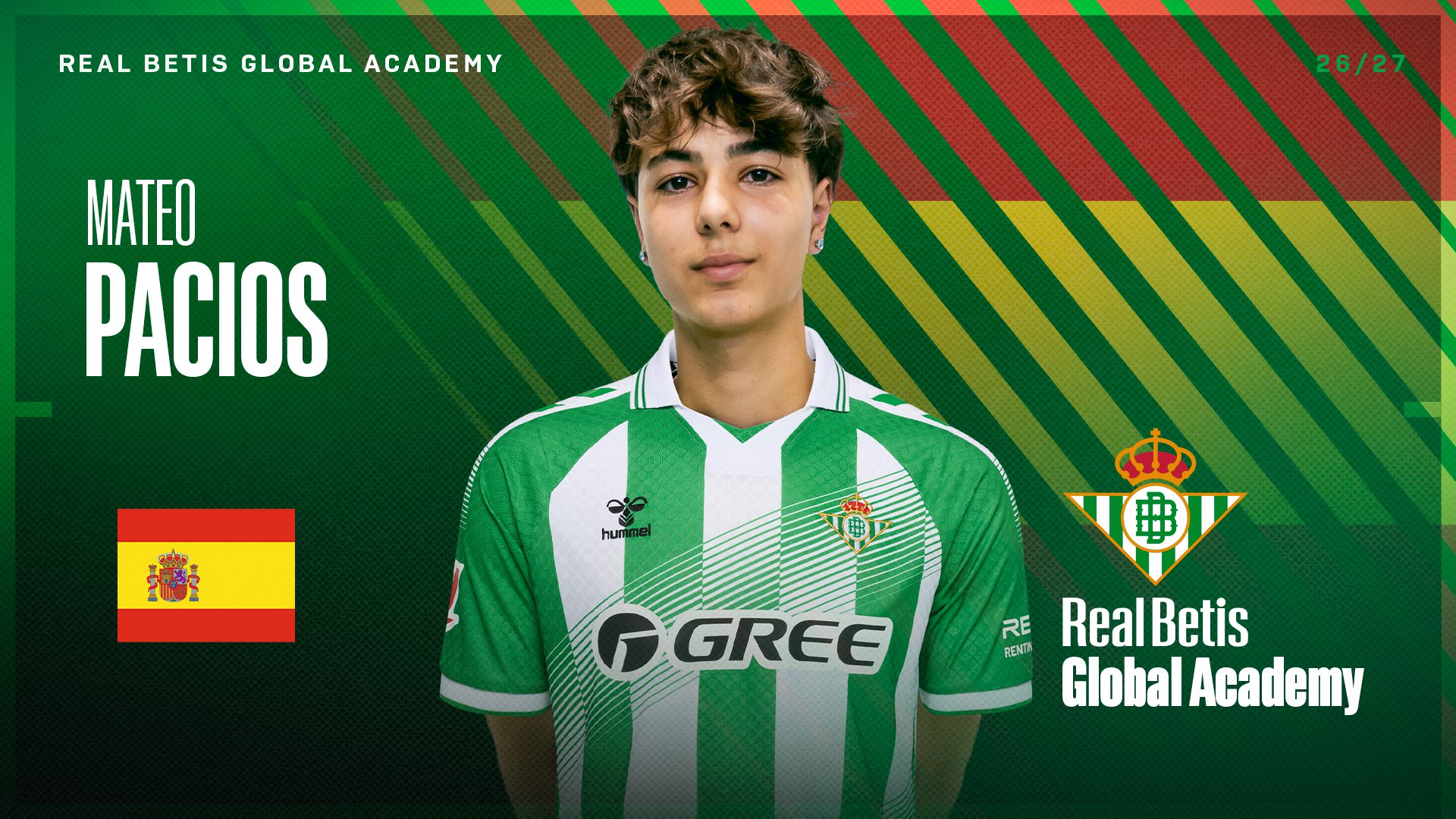 Mateo Pacios inicia una nueva etapa en el Real Betis Global Academy