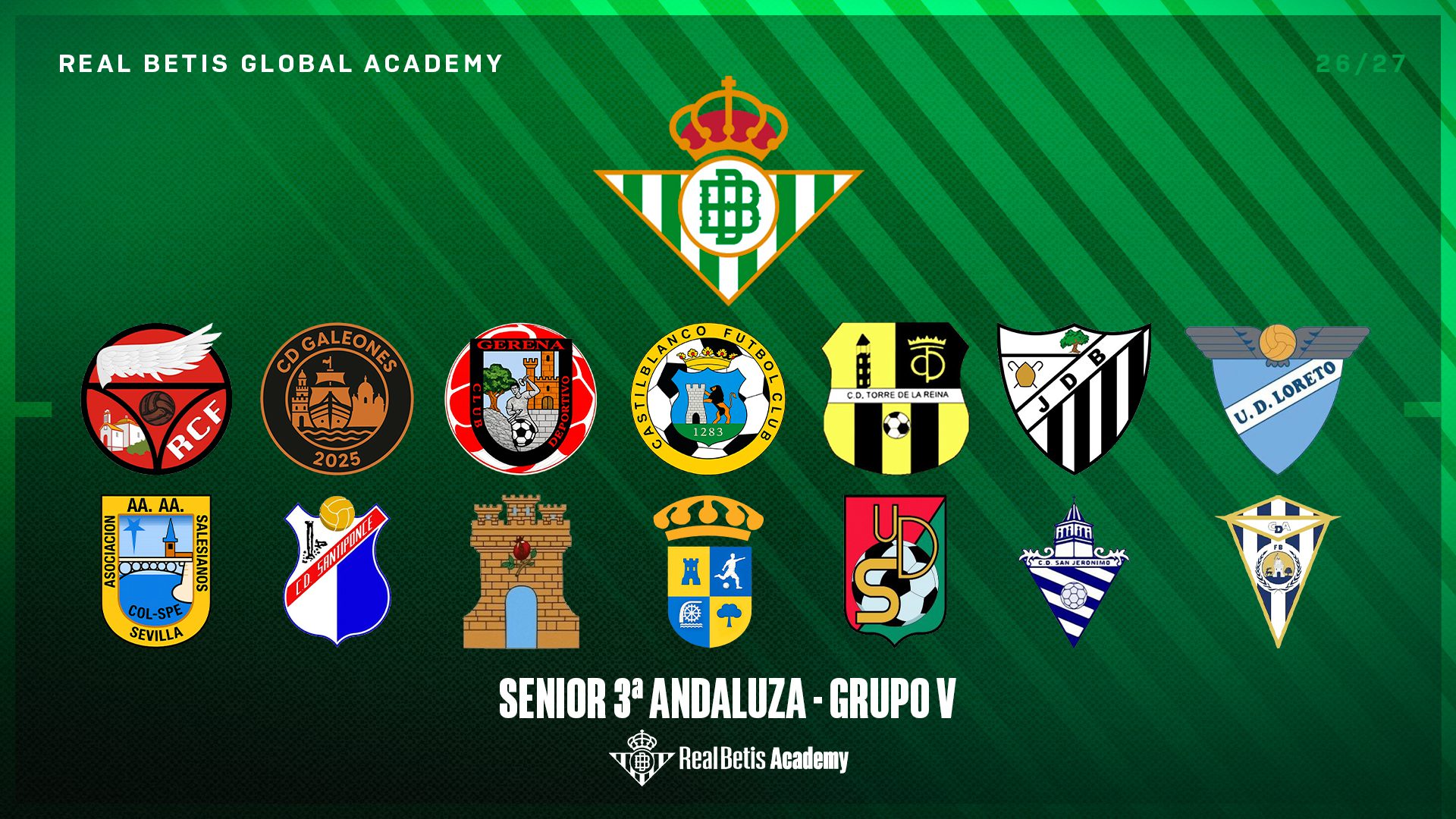 Real Betis Global Academy ya conoce sus rivales en la Tercera División Sénior