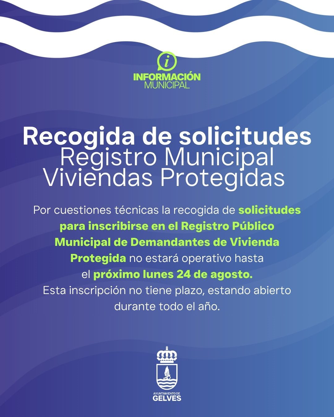 Aviso municipal sobre la inscripción en el Registro de Demandantes de Vivienda Protegida