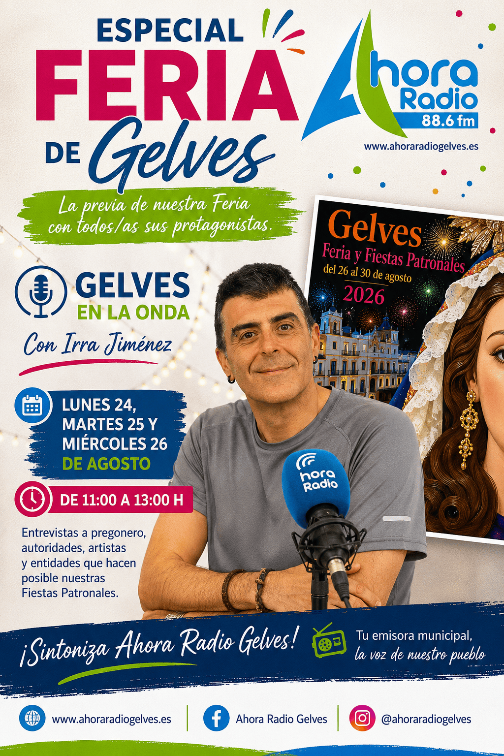 «Gelves en la Onda» se viste de Feria con tres programas especiales antes de las Fiestas Patronales