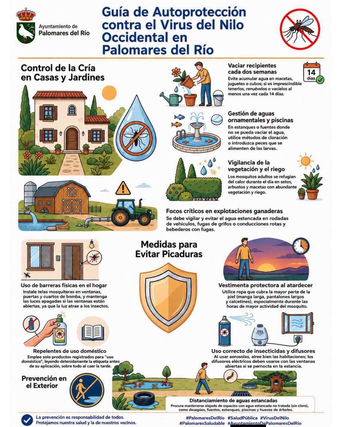 Palomares del Río prorroga su situación como “Área en alerta” por el Virus del Nilo Occidental