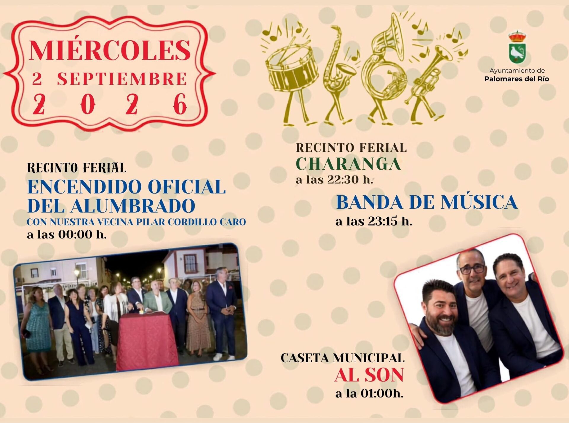 ¡PROGRAMA DEL MIÉRCOLES DE FERIA DE PALOMARES DEL RÍO!