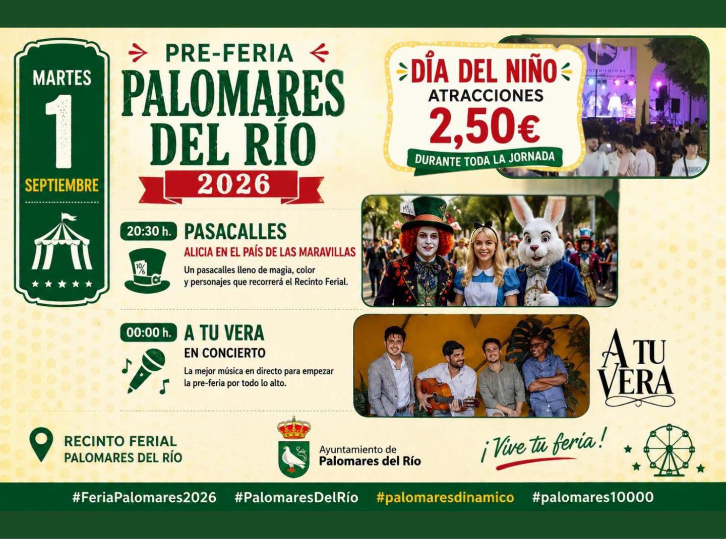¡HOY COMIENZA LA FERIA DE PALOMARES DEL RÍO!