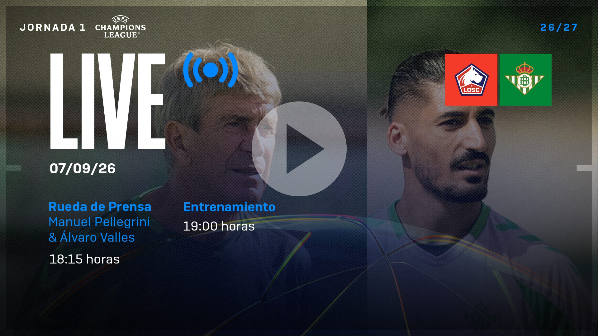 DIRECTO | Rueda de prensa y último entrenamiento antes del Lille – Real Betis