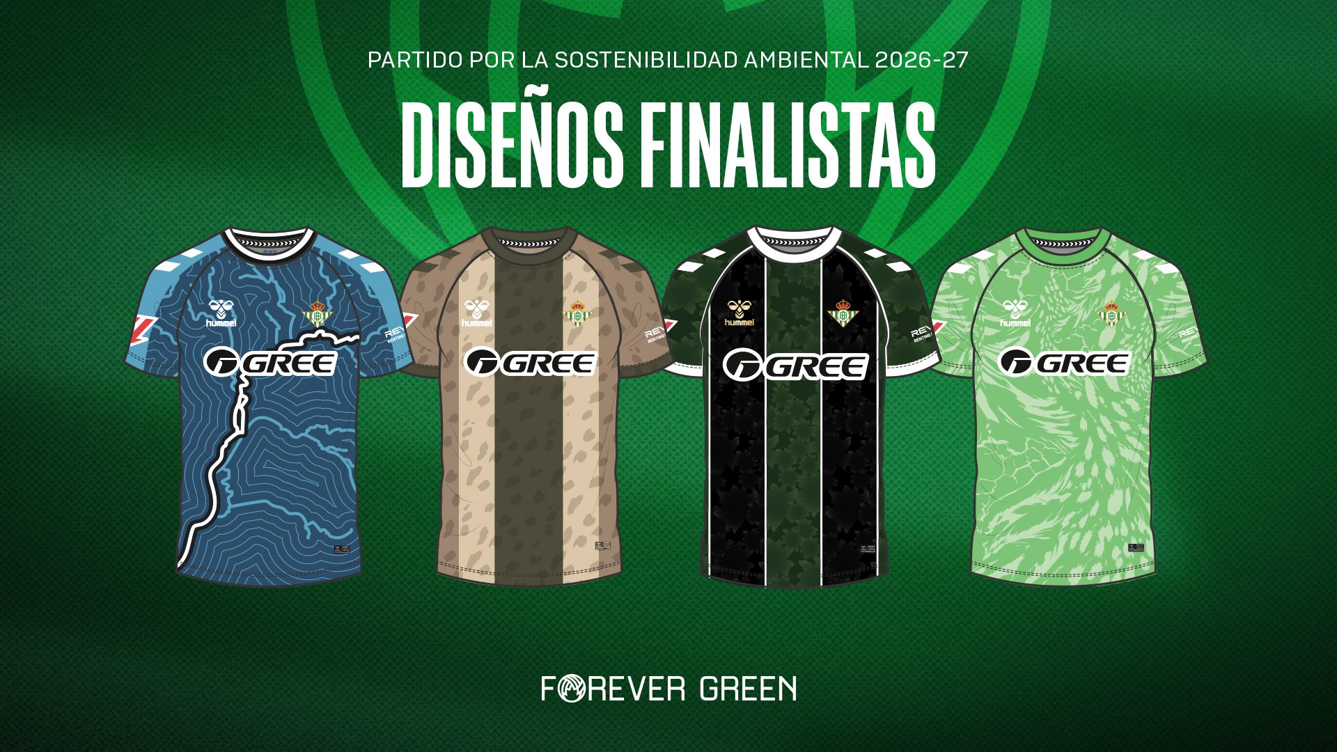 Estas son las 4 camisetas finalistas del concurso para elegir la equipación especial Forever Green del Real Betis