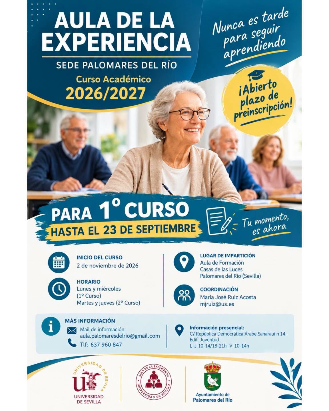 ¡ARRANCAMOS UN NUEVO CURSO DEL AULA DE LA EXPERIENCIA!