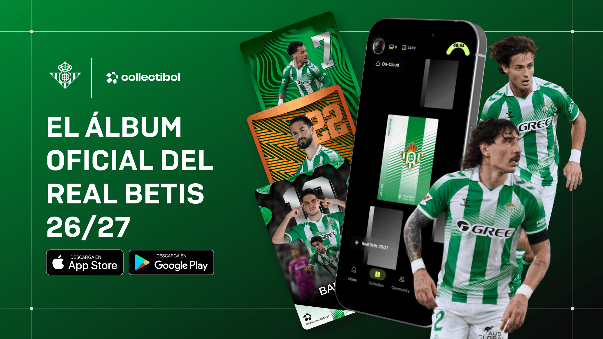 El Real Betis presenta su nuevo álbum digital de cartas para la temporada 2026/27 en Collectibol