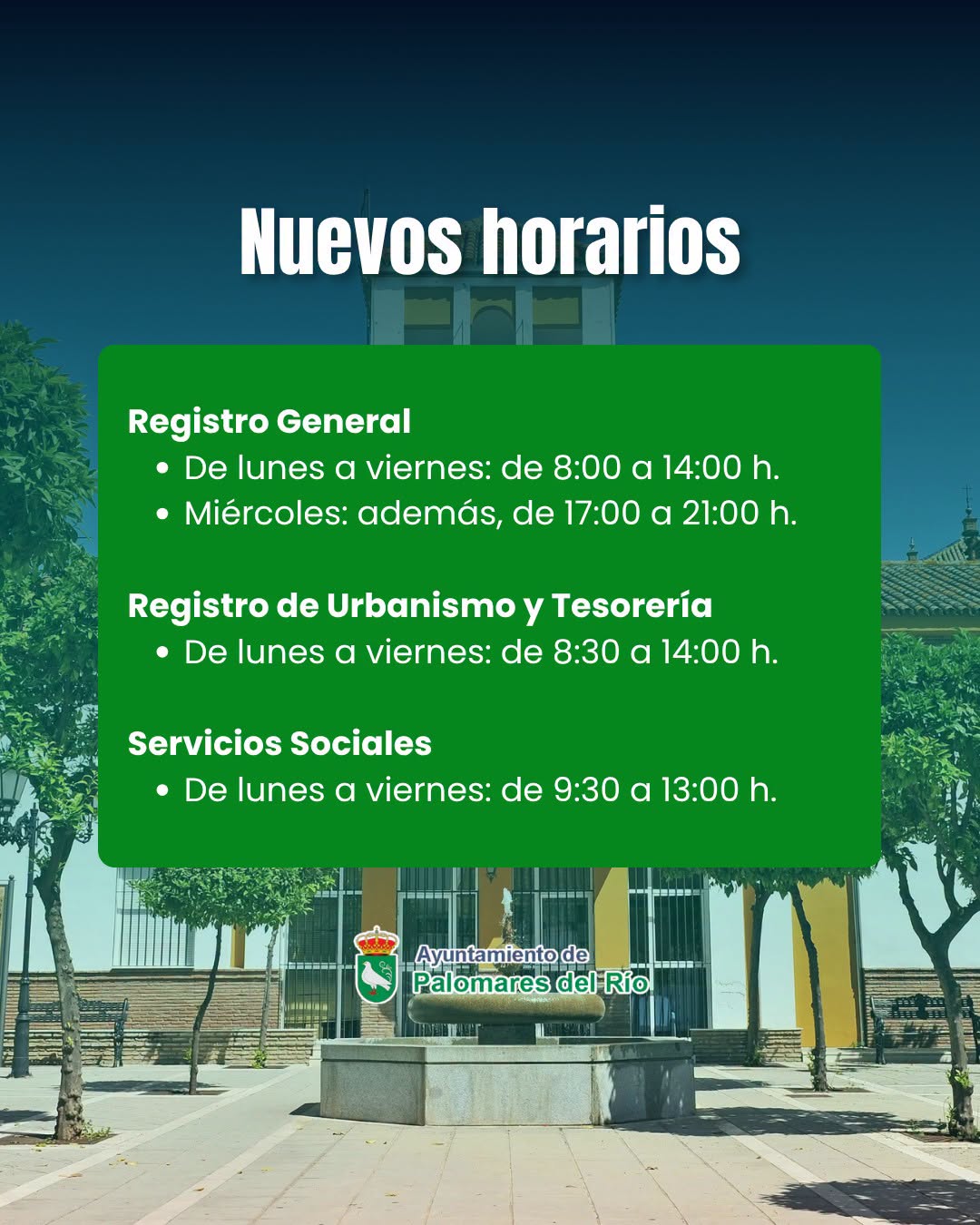 NUEVOS HORARIOS DE ATENCIÓN AL PÚBLICO