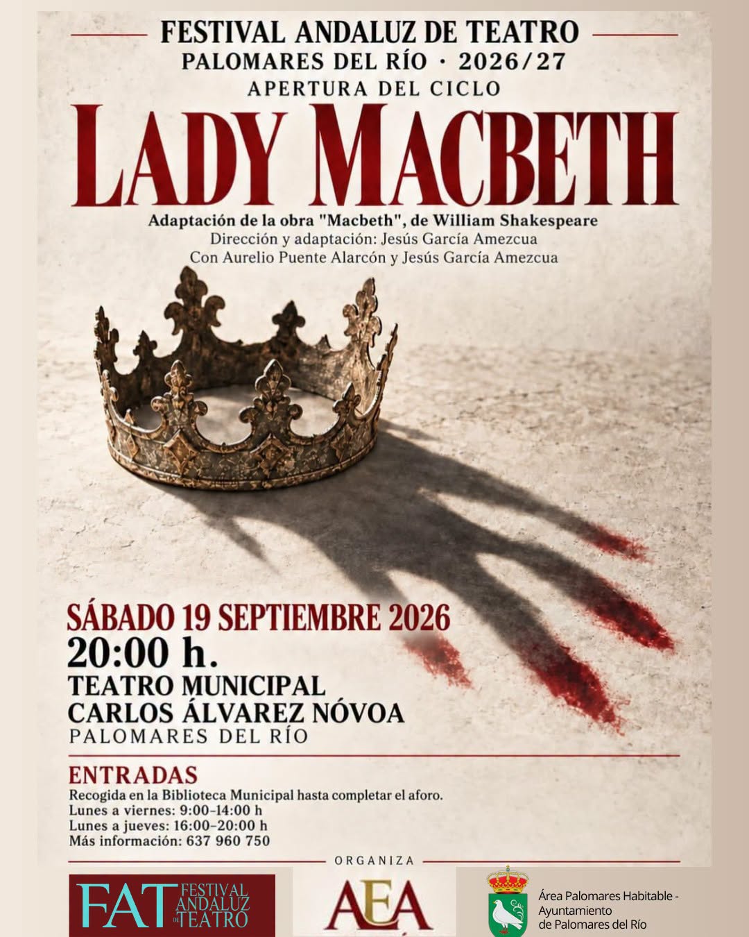 ESTE SÁBADO, EL TEATRO VUELVE A PALOMARES