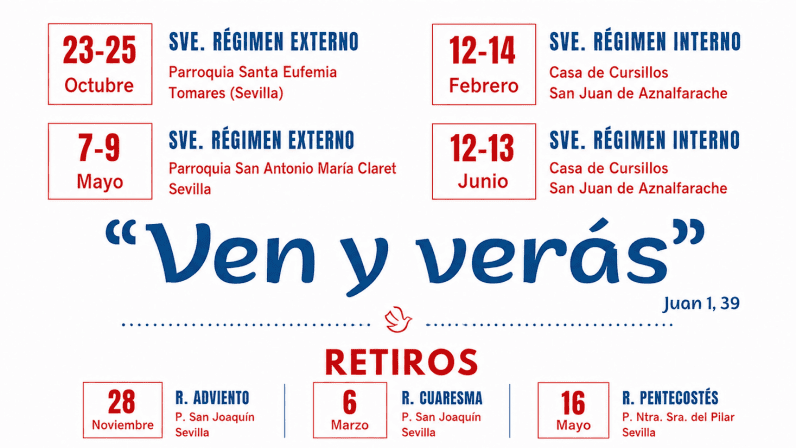 La Renovación Carismática Católica de Sevilla propone cuatro Seminarios de Vida en el Espíritu para el próximo curso