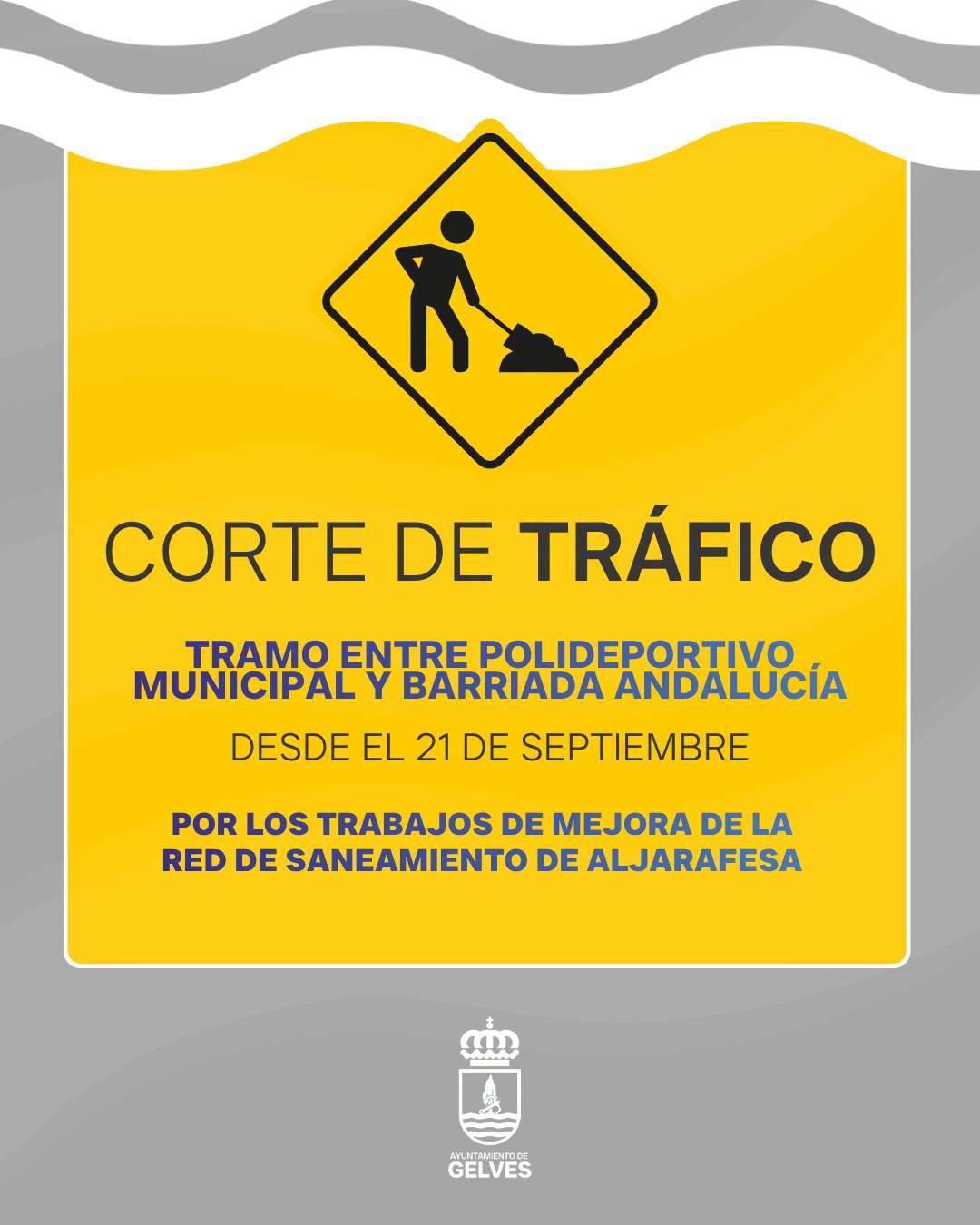 Nuevos cortes de tráfico por las obras de mejora de la red de saneamiento de Aljarafesa