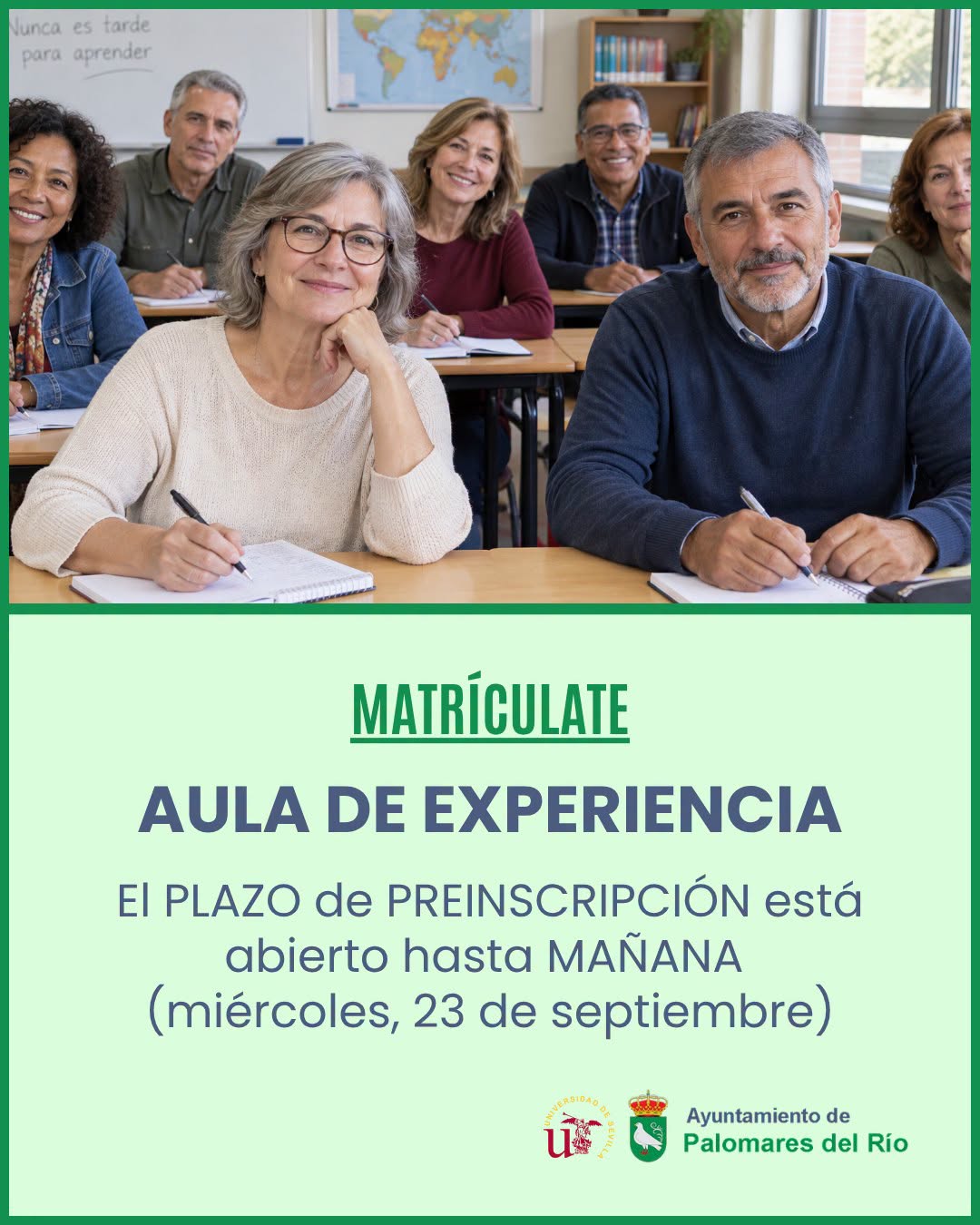 ¡ÚLTIMO AVISO! ¡EL PLAZO TERMINA MAÑANA!