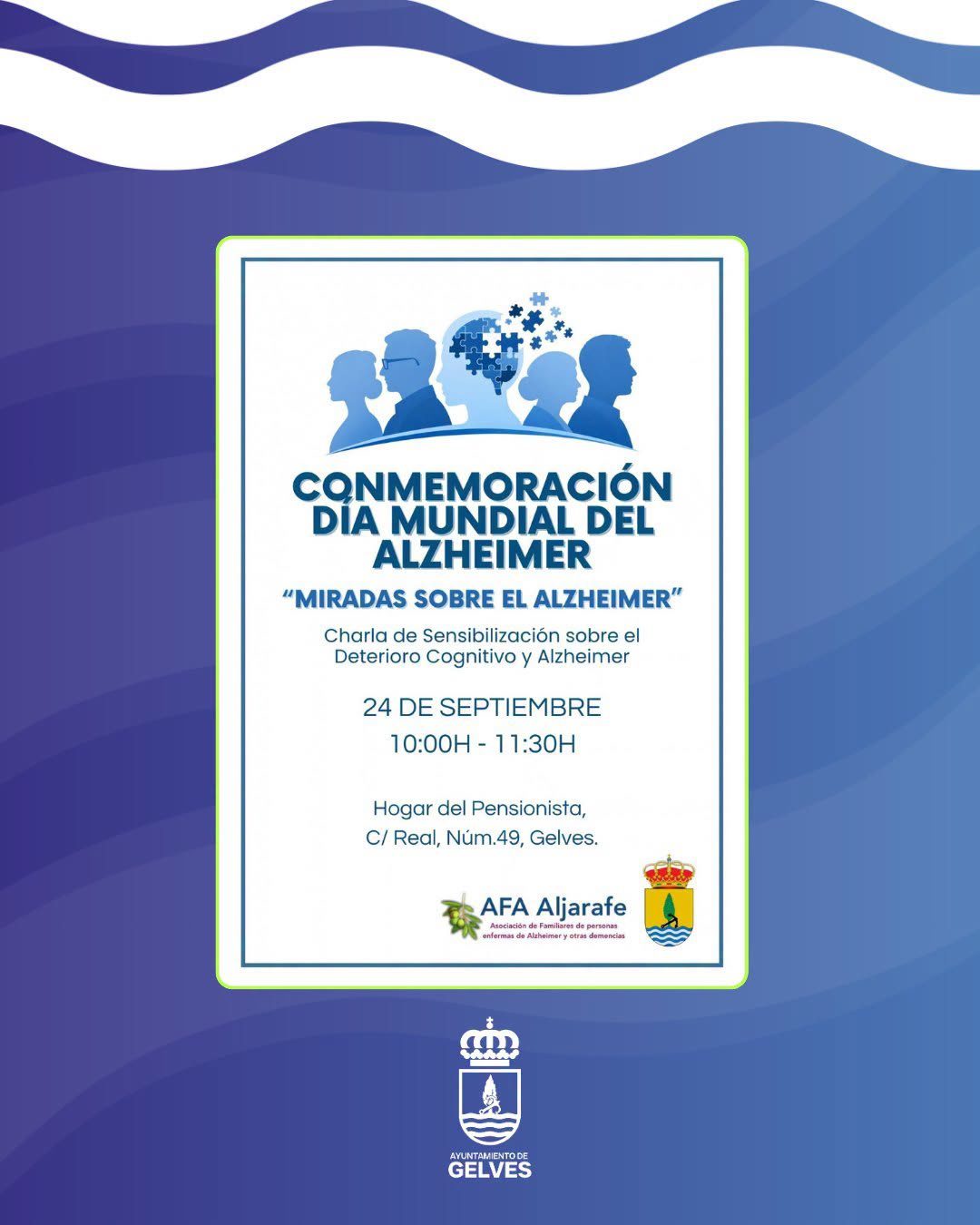 Gelves acoge este jueves la charla de sensibilización «Miradas sobre el Alzheimer»