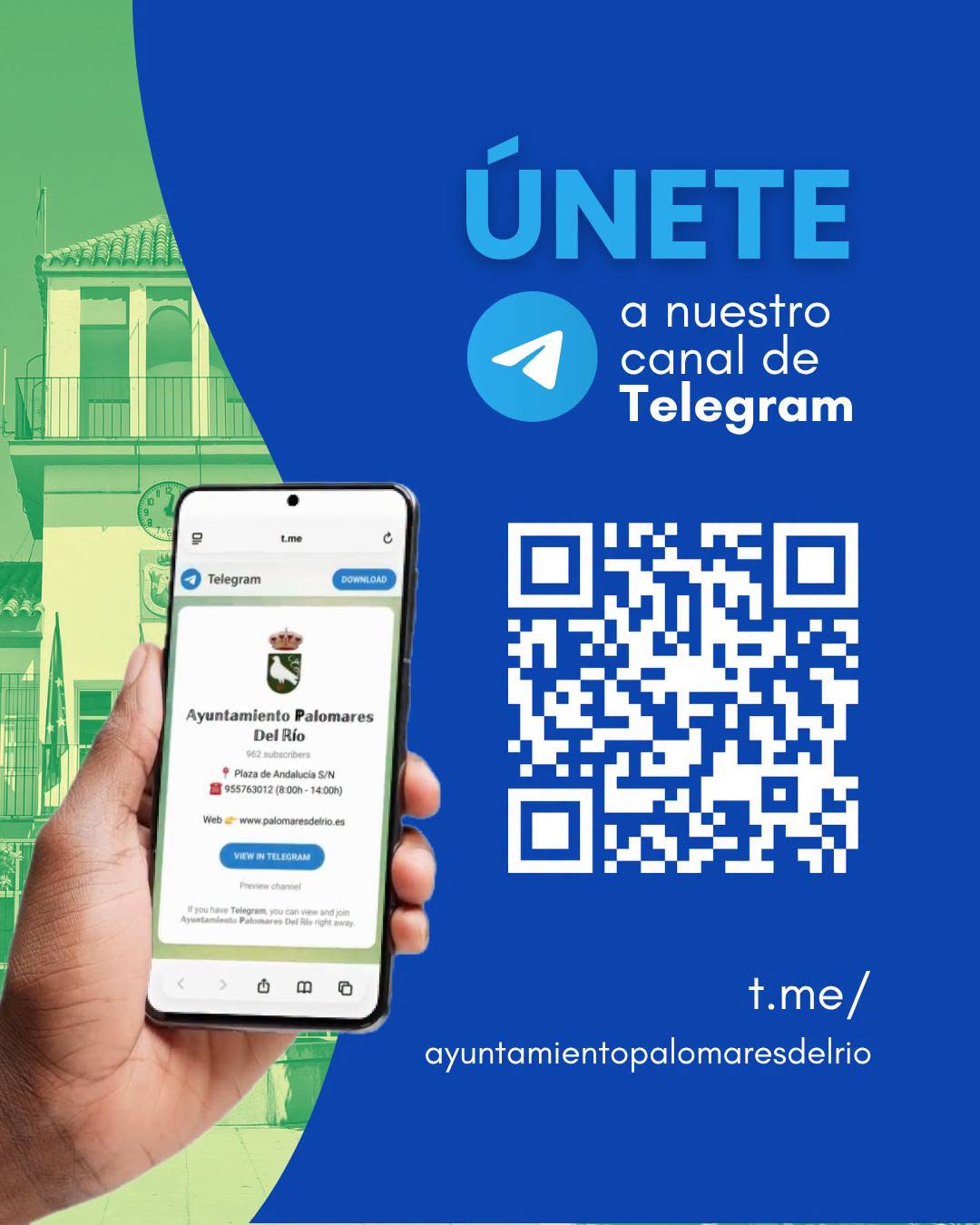 Únete al canal oficial de Telegram de Palomares del Río